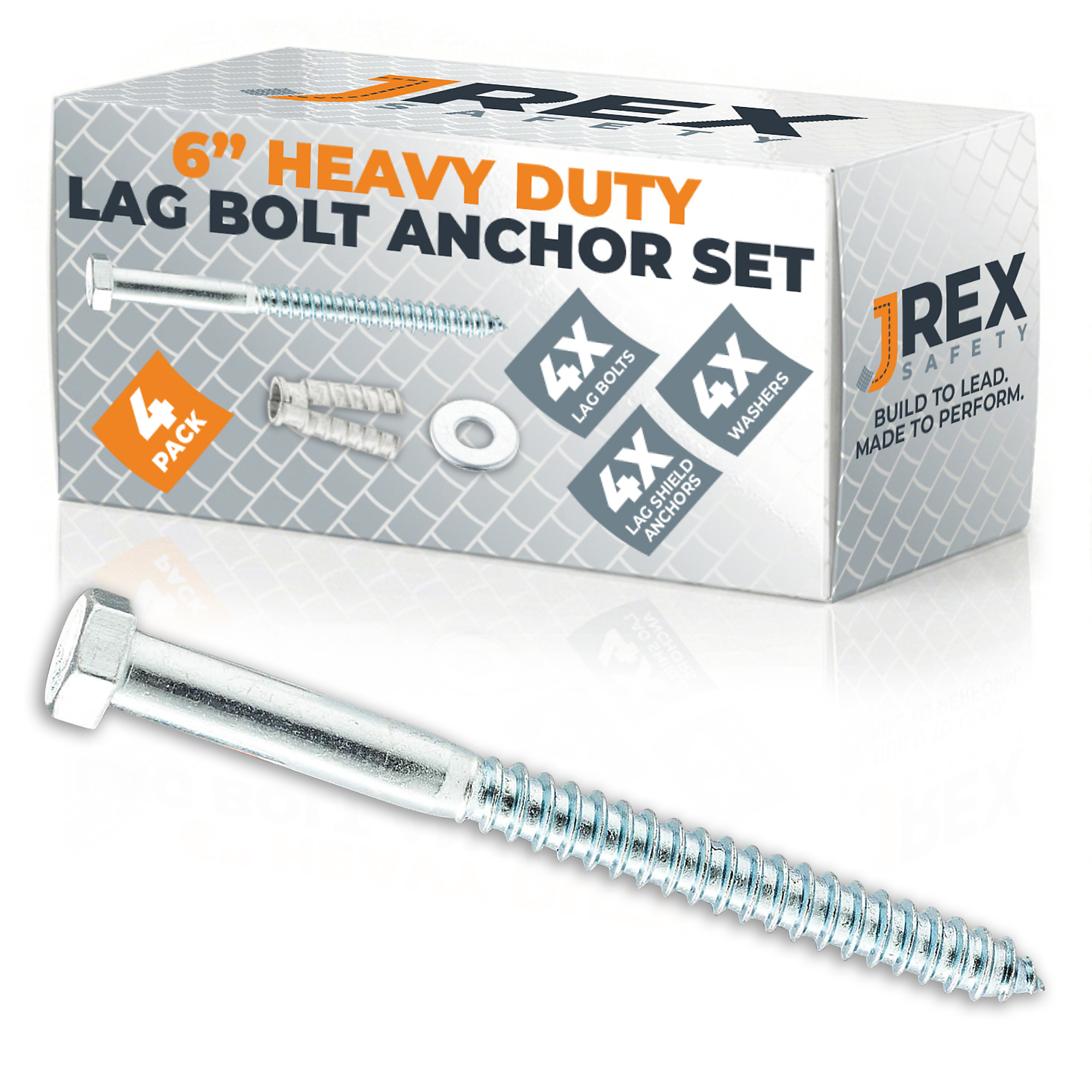 6 in Anchor Set (Anchor Lag Shield and Washer) for Speed Bump/Wheel Stop on Concrete - 4 Pack